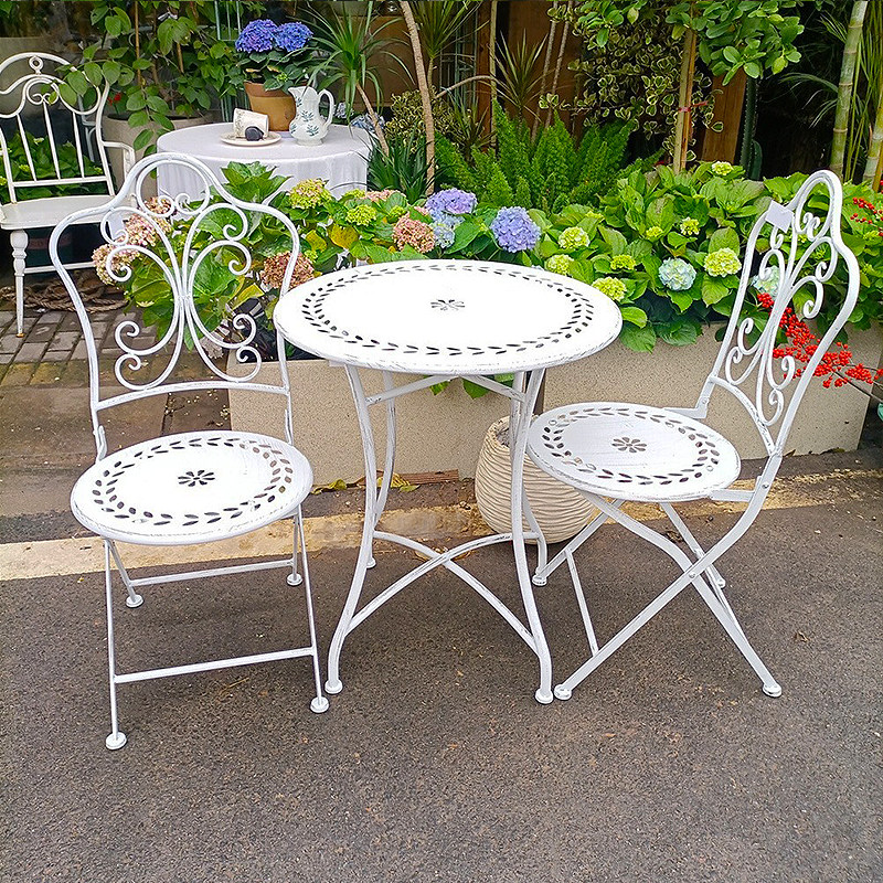 French Country Iron Table and  - Outdoor Furniture Metal Chairs review and price