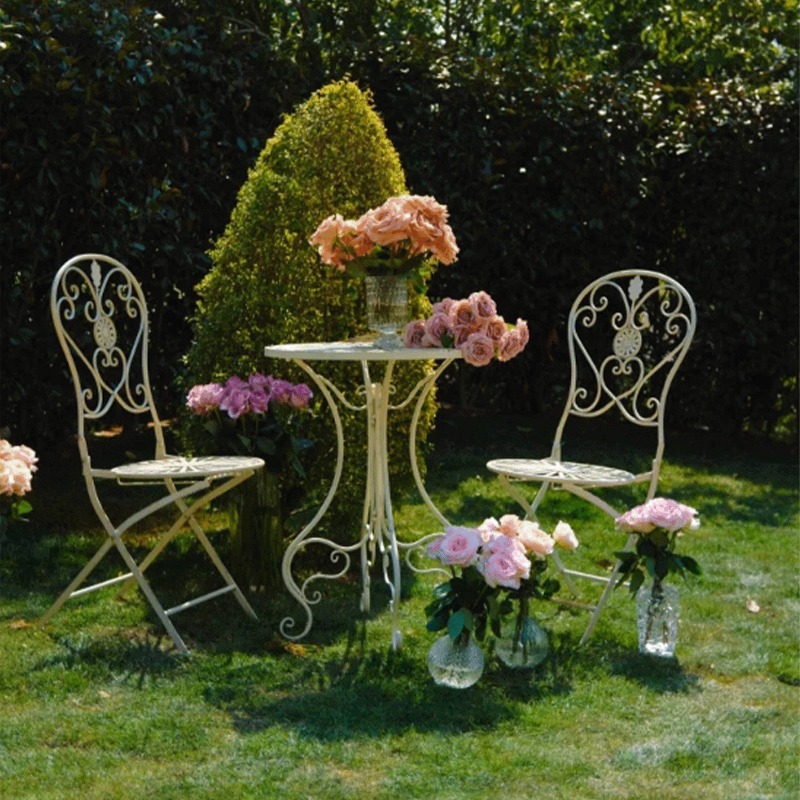 French Vintage Iron Table and  - Outdoor Furniture Metal Chairs review and price