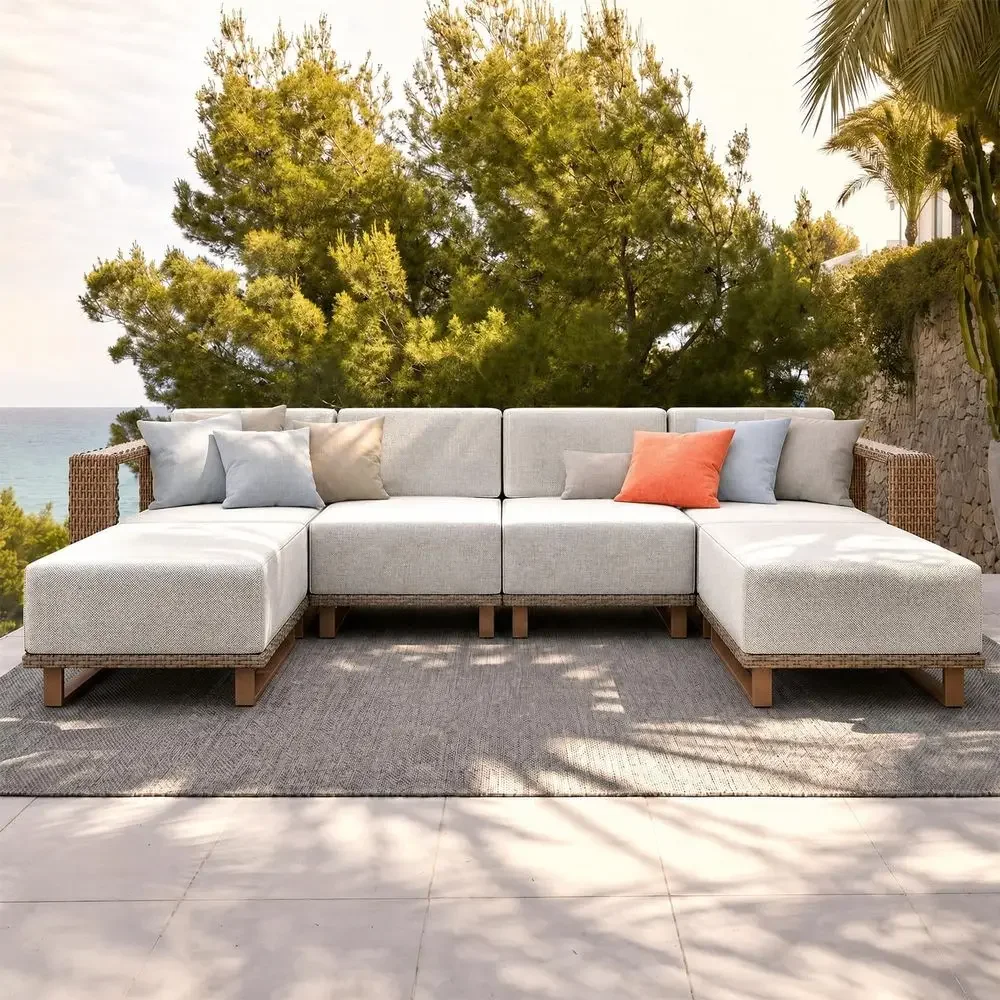 6-Piece Outdoor Wicker Sofa Se - Outdoor Furniture Luxury review and price