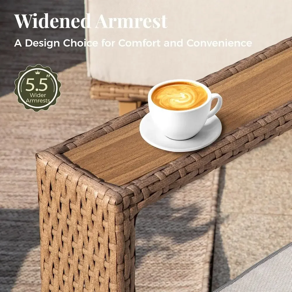 6-Piece Outdoor Wicker Sofa Se - Outdoor Furniture Luxury review and price